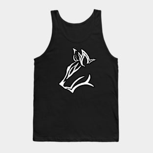 Hand Drawn Wolf - White Tank Top